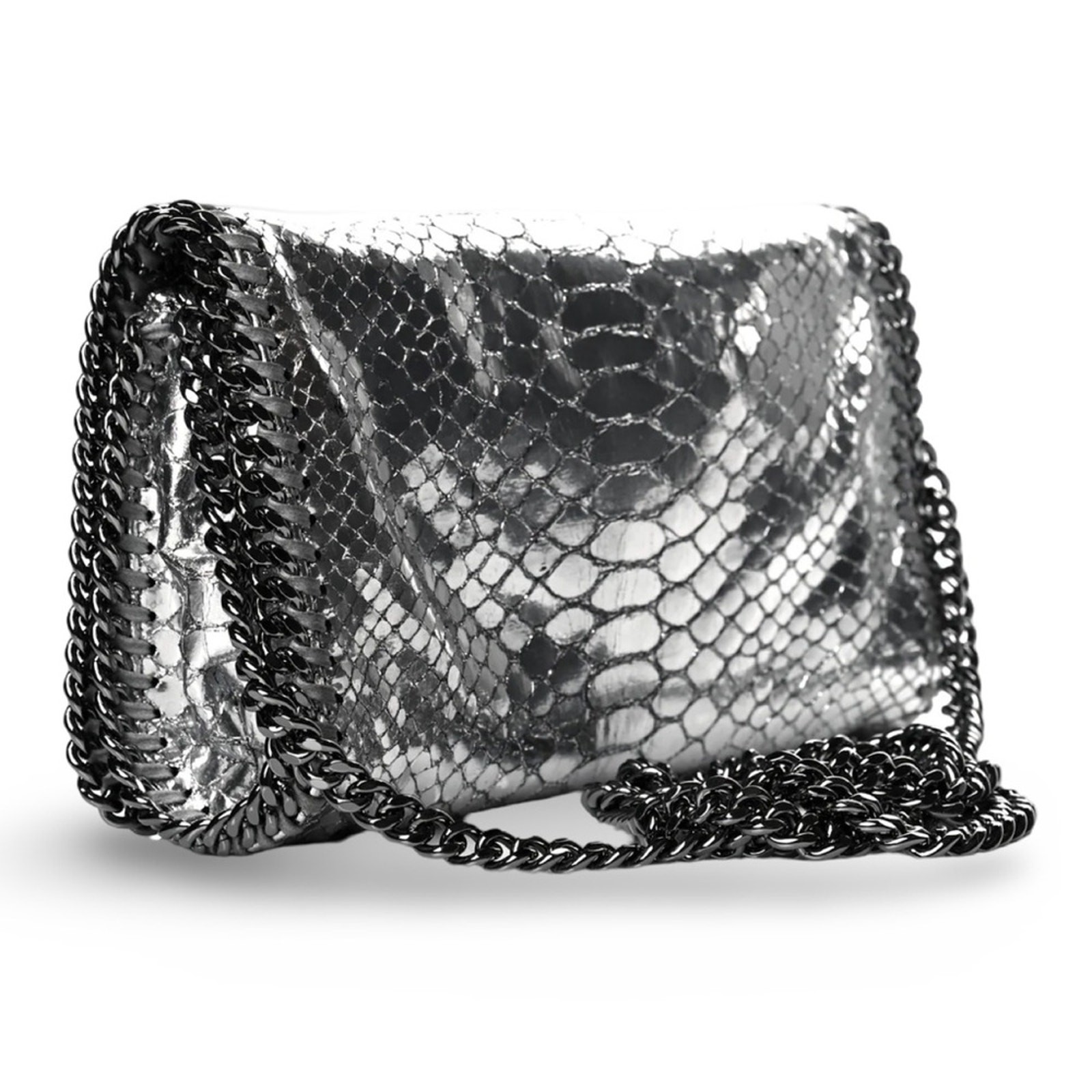 Stella McCartney Silver Python Embossed Leather F… - image 2