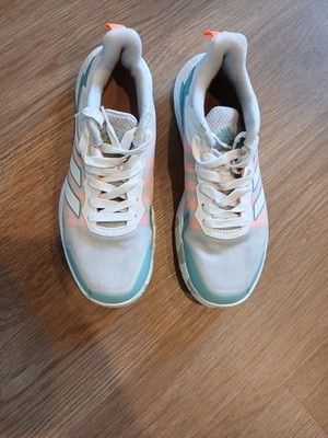 Adidas Defiant Speed Running Shoes Size 8 Women s White Peach Blue