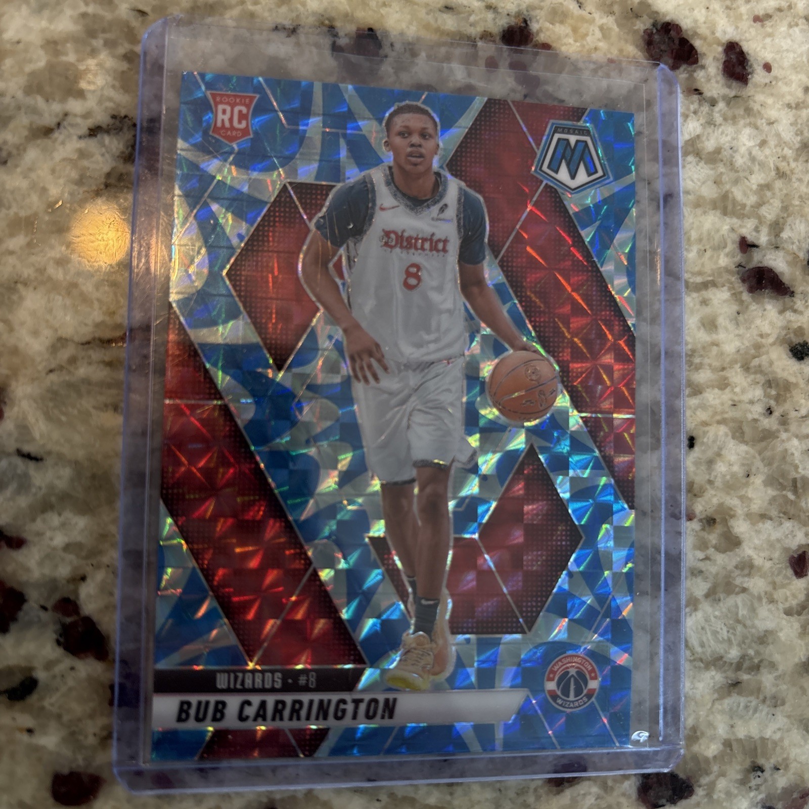 2024-25 Panini Mosaic Reactive Blue Rookie RC Bub Carrington Wizards #206
