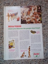 1963 Sinclair Oil Vintage Magazine Advertisement Mesa Verde National Park CO