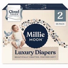 New All Natural Millie Moon Disposable Diapers Size 2 96 Pack