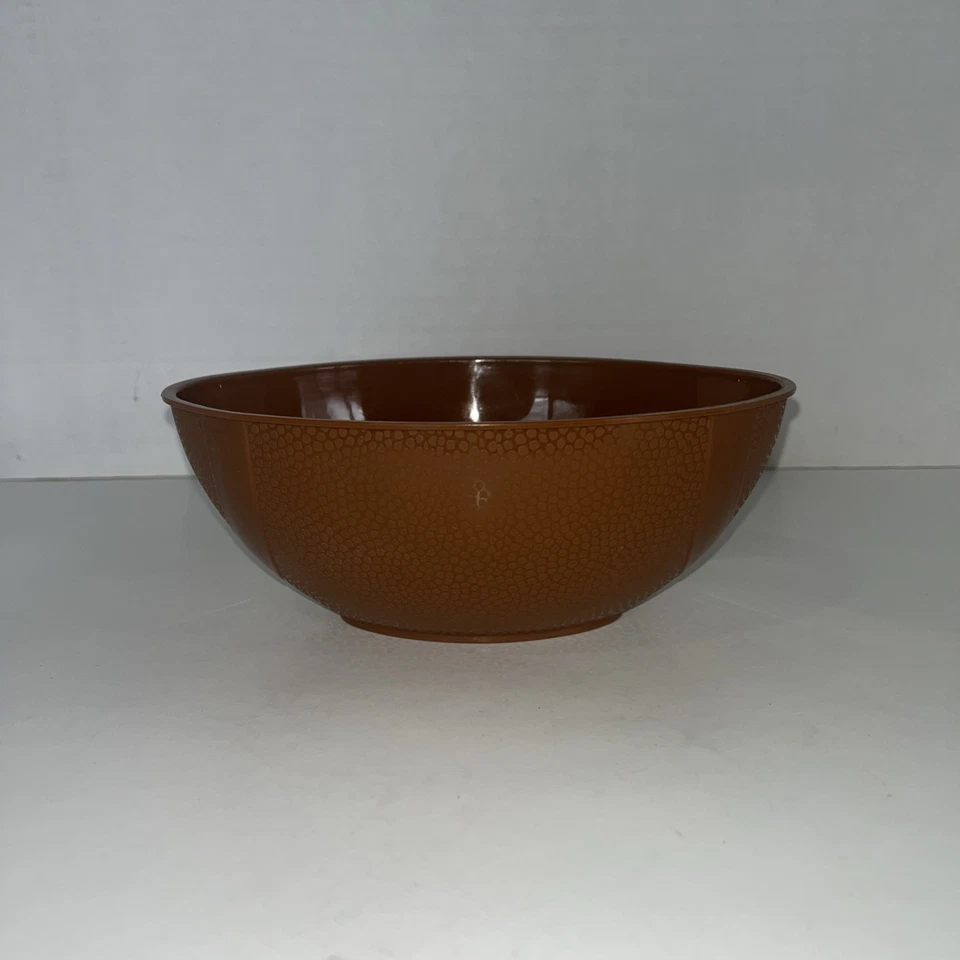 Football Shaped Reusable Brown Plastic  Lg Snack Dish, Dip Dish, 6 Ind Snack Cup - Image 4 of 4