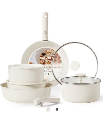 CAROTE Pots and Pans Set Non Stick, Cookware, 11Pcs Kitchen Set Oven/Fridge Safe