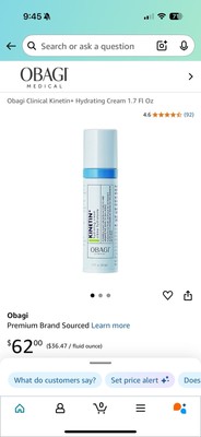 Obagi Clinical Kinetin+ Hydrating Cream 1.7 fl oz