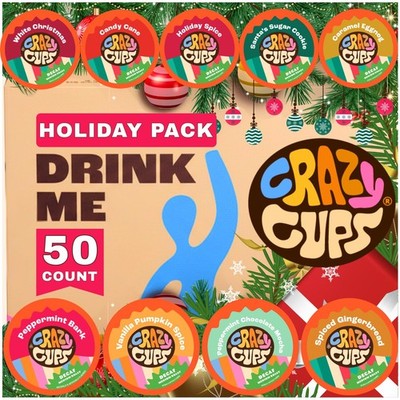 50 PCS Decaf Christmas Coffee Pods Holiday Flavored Sampler for Keurig KCup