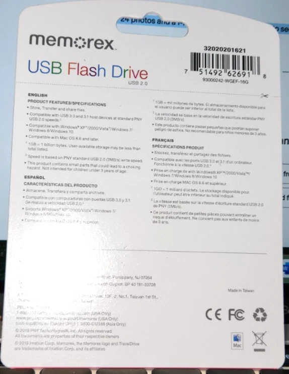 Memorex 16GB 2.0 FlashDrive w/ removable cap 2 available - Image 2 of 2