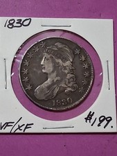 1830 CAPPED BUST HALF DOLLAR. ORIGINAL. UNCLEANED. VF/ XF CONDITION