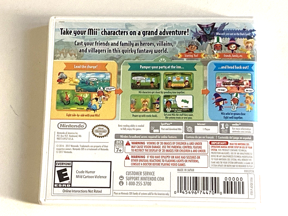 Miitopia (Nintendo 3DS) Good Label Game Cartridge Case RPG Mii