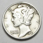1943-D MERCURY DIME,BETTER GRADE,VISABLE BANDS,NICE COIN!!!!!(A3)