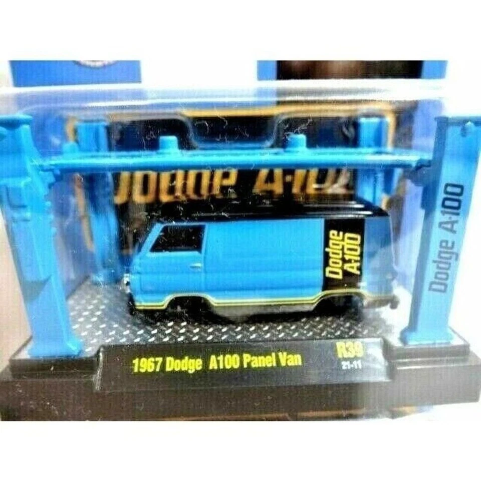M2 1967 Azul Dodge A100 Painel Van Diecast Carro Modelo Kit Aro Conjuntos Brinquedo Presente NOVO - Imagem 2 de 4