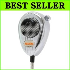 Handheld Chrome CB Microphone with Noise-Canceling and Voice Activation Features