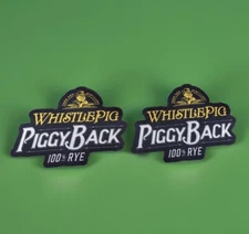 Whistle Pig Rye Iron on Woven Patches (2) 4 Inch Iron On Backer Free Ship USA