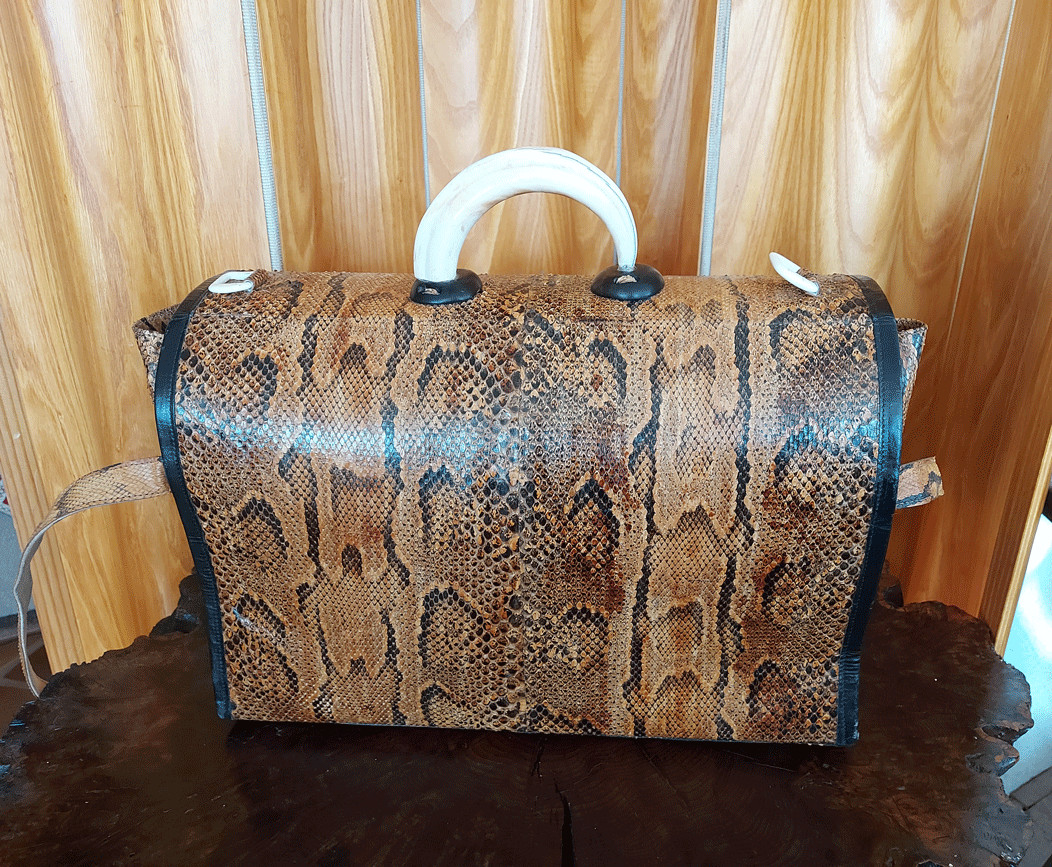 Vintage Lowell Mid Century Python Snakeskin&Tusk … - image 3