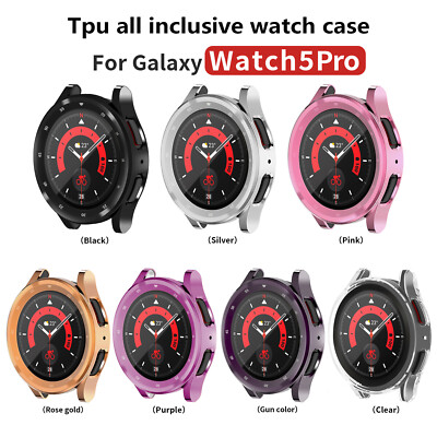 Full Cover Glass Screen Protector TPU Case For Samsung Galaxy Watch 5 Pro 45mm