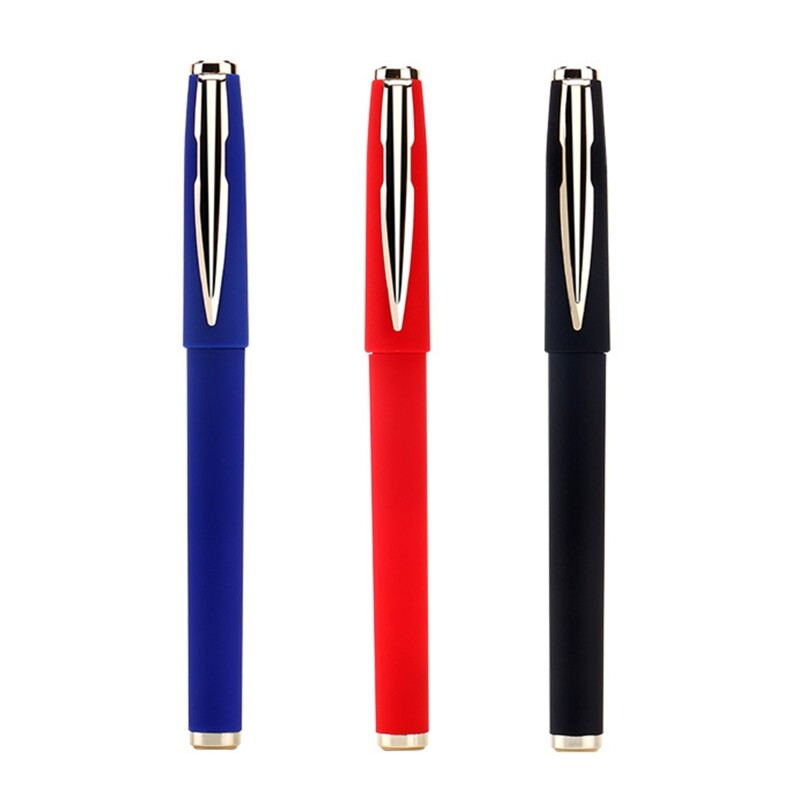 Refillable Gel Pen 3 Colors Matte Grip Business Gift Pen for Women Men