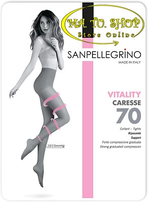 5 Paia Calze Collant Riposante SANPELLEGRINO Caresse Compressione 70 Den Denari
