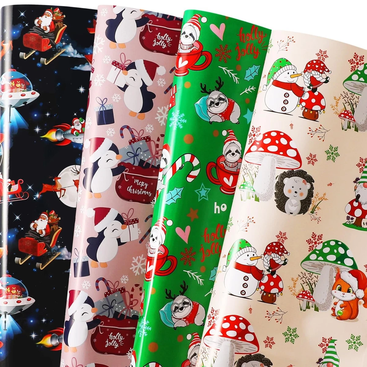 Papel De Regalo Infantil Zorro Y Animales - 5 Hojas A3 + Pegatinas Flores + Puntos Cierre, Para Cumpleaños Y Navidad