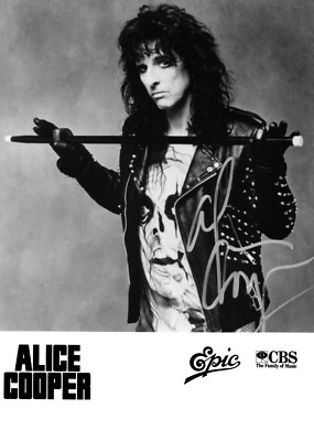 Alice Cooper - Signed Promo Photo 1989 - Trash - Poison  Hey Stoopid Constrictor