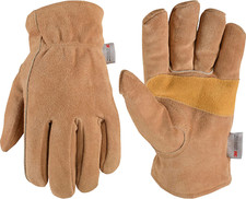 Men'S Insulated Split Cowhide Winter Leather Work Gloves, Medium 1080M , Brown