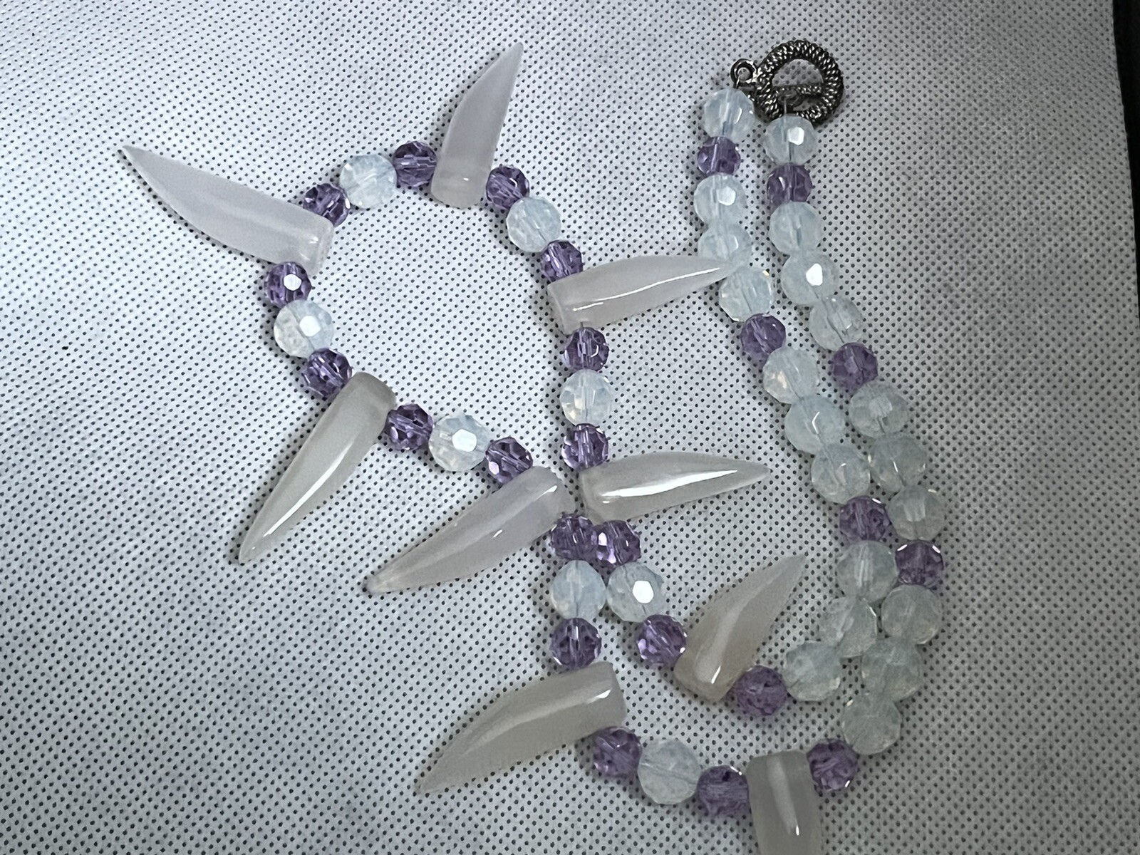 Faceted CRYSTAL Bead Quartz Statement Necklace 21… - image 6