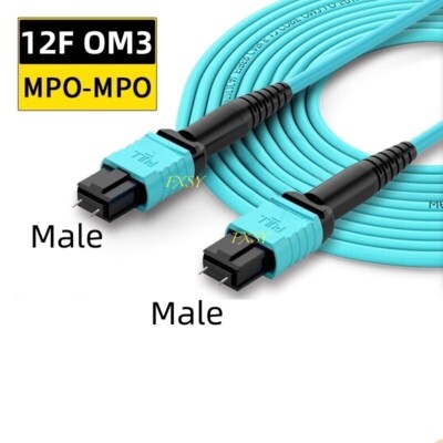 1-80M MPO Male to MPO Male OM3 Fiber Optic Patch Cord 8|12 Core Type A MTP lot