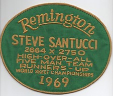 Large 1969 Remington Patch 5 Man World Skeet Shooting Championships Runner Up