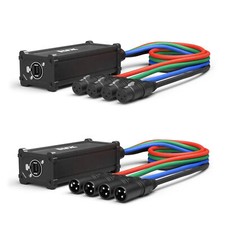 LyxPro Pair of Audio Snake 4 Channel XLR 3 Pin Multi Network Breakout
