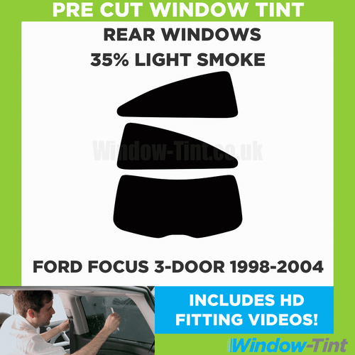 Pre Cut Window Tinting Film for Ford Focus 3-door Hatchback 98-04 35% Light Rear - Picture 2 of 10
