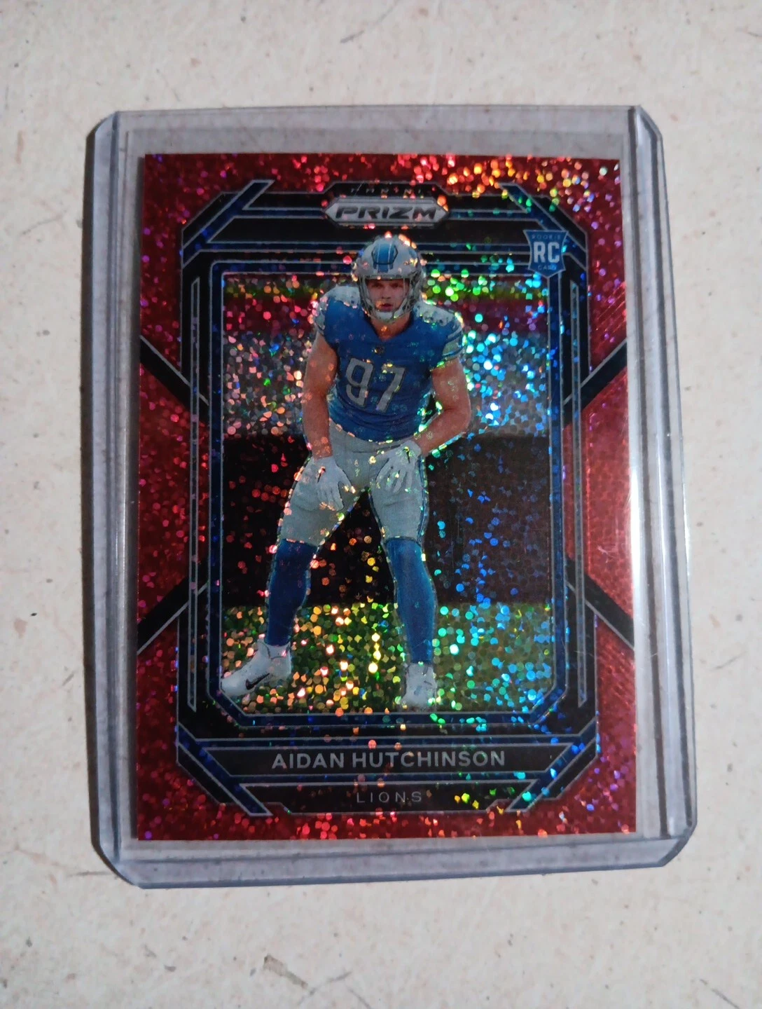 Aidan Hutchinson RC Red Sparkle 2022 Panini Prizm #340 Rookie Detroit Lions