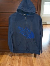 The North Face Hoodie Boys XL Blue Graphic Fleece Full Zip Sweatshirt 