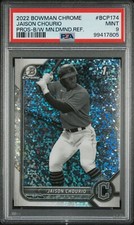 JAISON CHOURIO 1ST BLACK & WHITE MINI DIAMOND REF. 2022 BOWMAN CHROME PSA 9 