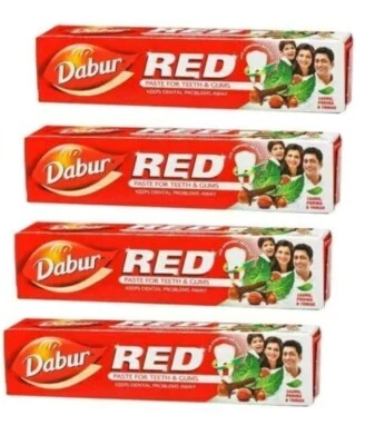 4X 100g DABUR RED TOOTHPASTE 4 PACK OF 100g.