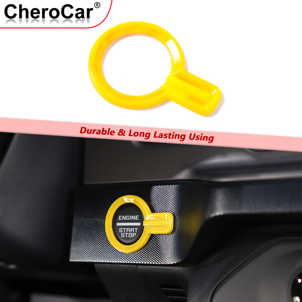 ABS Engine Start Stop Push Button Cover Accessories for Ford Bronco 2021+ Yellow
