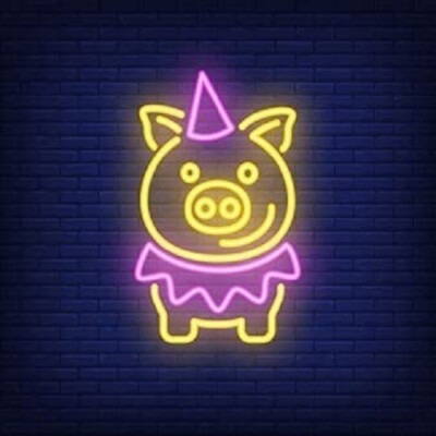 20'' Pig Flex LED Neon Sign Light Birthday Party Gift Visual Bright Artwork Décor