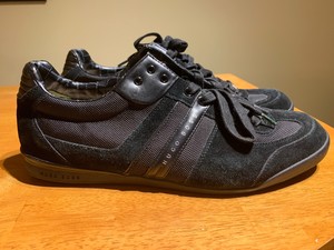 black leather hugo boss trainers