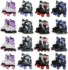 Sk8 Zone Pro Inline Quad Roller Skates Ice Skating Boots Adjustable Shoes Blades