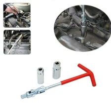 3PCS Spark Plug Wrench Set Flexi T-Handle Removal Tool 3/8" Dr. 16 & 21mm Socket