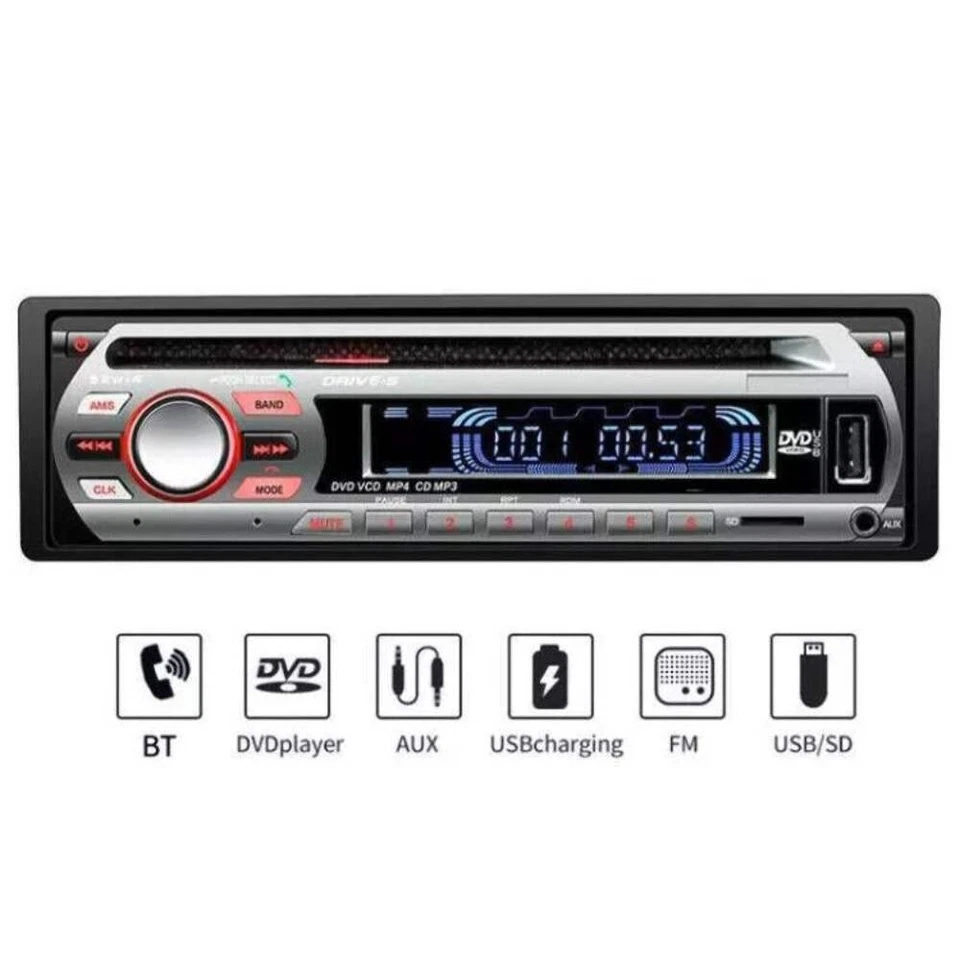 Stereo Auto Autoradio Lettore Cd Dvd Bt Sd Usb Aux 52Wx4 Frontalino Estraibile - Immagine 3 di 4