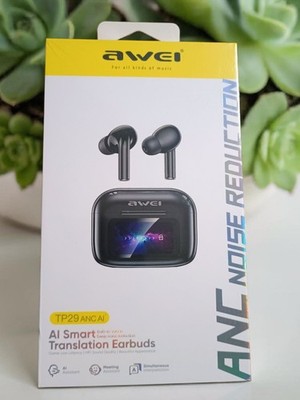 Ai Smart Translation Earbuds AWEI T29 ANC AI Touch Screen Brand New Sealed LCD