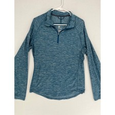 All in Motion Quarter Zip Pullover Womens Active Top Size M Blue Space Dye