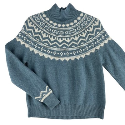 Boden Blue Marion WMNS RWS Certified Merino Wool Sweater SZ M Fair Isle