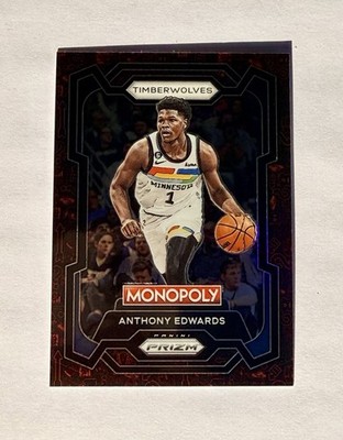 2023-24 Panini Prizm Monopoly - Anthony Edwards #52 Classic Icons Red Prizm