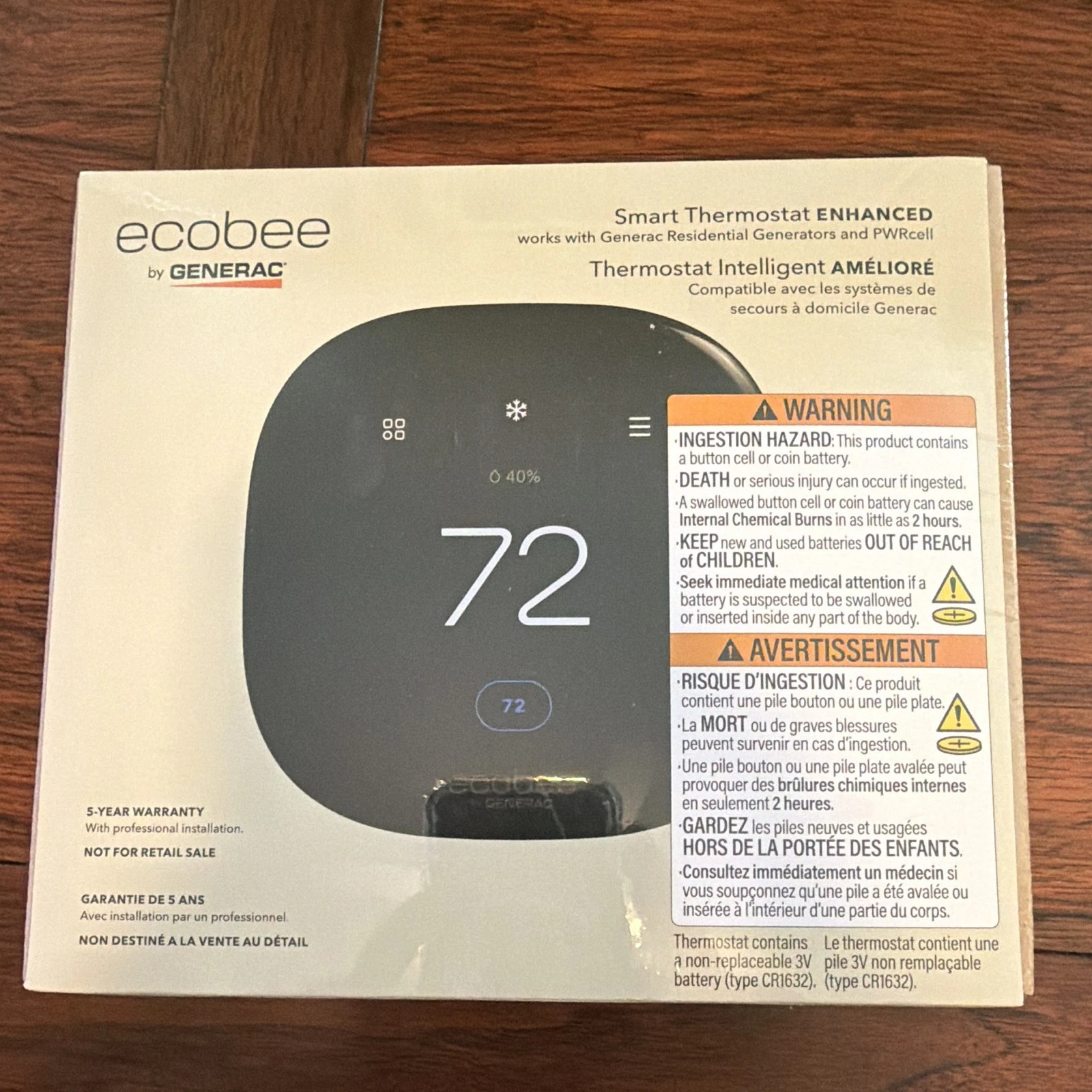 ecobee by Generac Smart Thermostat Enhanced Black Touchscreen
Opens in a new window or tab