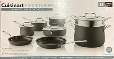 Cuisinart 64c-13 Contour Hard Anodized 13 Piece Cookware Set NEW