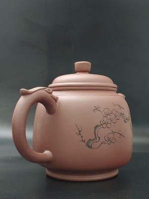 宜兴紫砂老厂陈美芳陈梅芳合作螭龙壶茶杯Group Chinese Yixing Purple