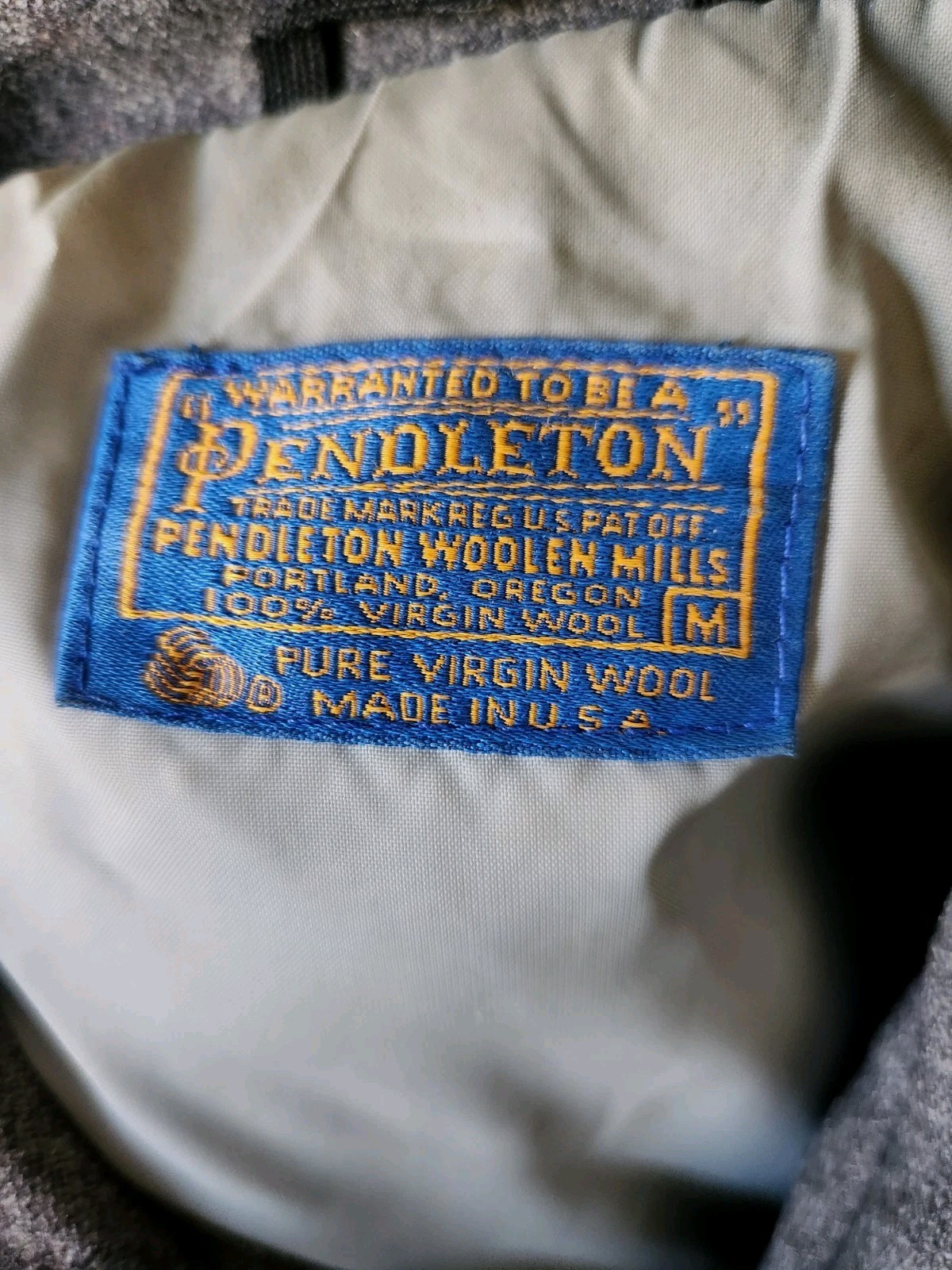 Gray PENDLETON Medium M Pure Virgin Wool PORTLAND… - image 13