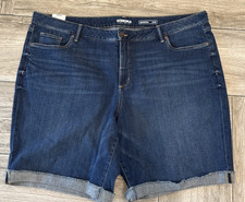2016 Sonoma Bermuda Shorts Roll Cuff Blue Denim Jean Short Size 24W