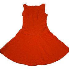 Zara Shift Dress Womens Small Orange Sleeveless Casual Back Zip Flare 