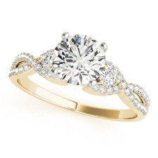 Round Cut 1.65 Ct VVS1 Diamond Lab-Created Engagement Ring 14K Yellow Gold FN