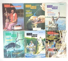 Bass Master Bassmaster Magazine 1974 Lot of 6 Magazines Fishing